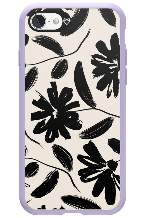 Monochrome Flowerss - Apple iPhone SE 2022