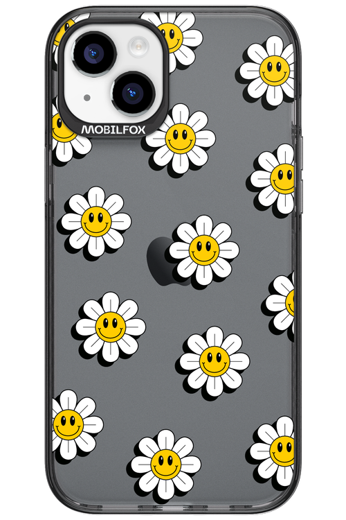 Smiley Flowers Transparent - Apple iPhone 15 Plus