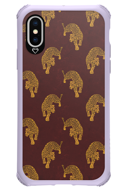 Burgundy Leopard Pattern - Apple iPhone XS