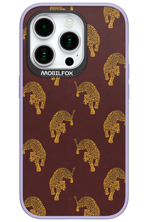 Burgundy Leopard Pattern - Apple iPhone 15 Pro
