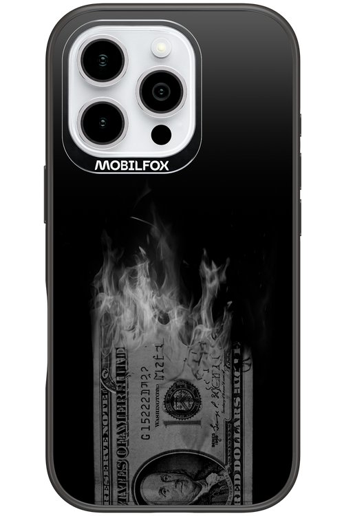 Money Burn B&W - Apple iPhone 16 Pro