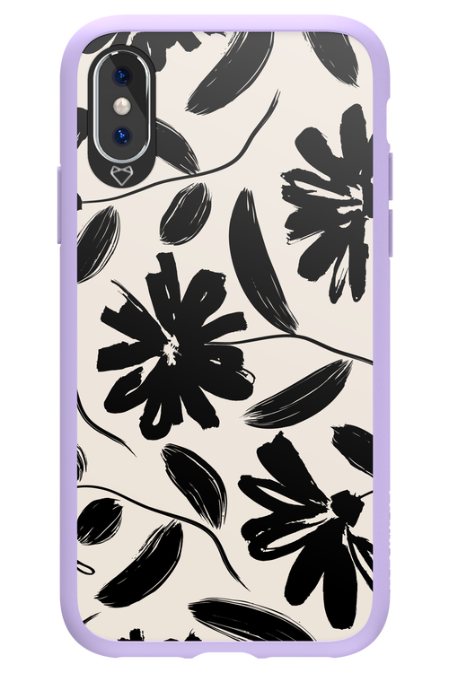 Monochrome Flowerss 2.0 - Apple iPhone XS