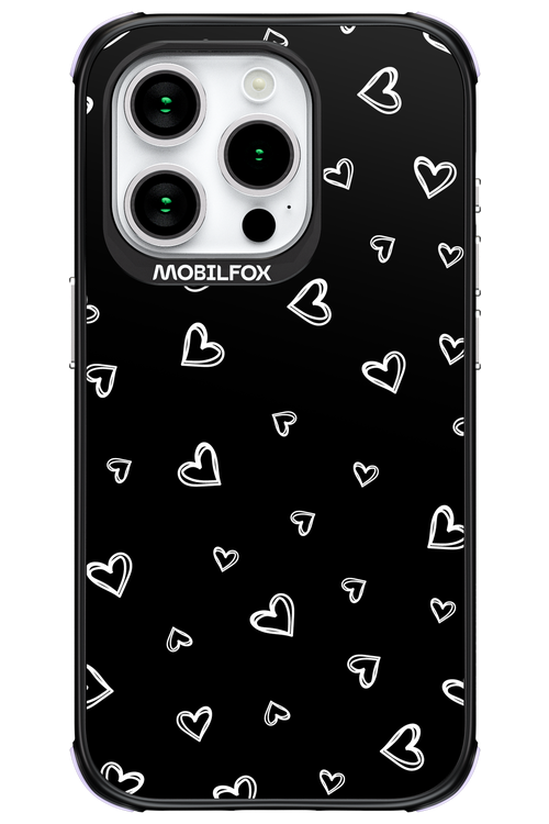 Monochrome Hearts 2.0 - Apple iPhone 15 Pro