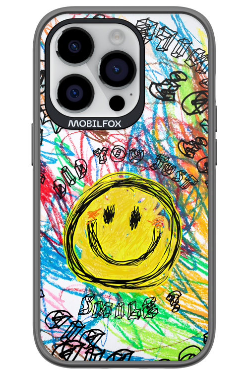 Crayon Smiley Colorful - Apple iPhone 14 Pro