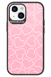 Line Heart Pink - Apple iPhone 13 Mini