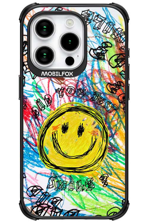 Crayon Smiley Colorful - Apple iPhone 15 Pro