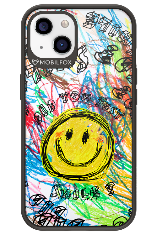 Crayon Smiley Colorful - Apple iPhone 13