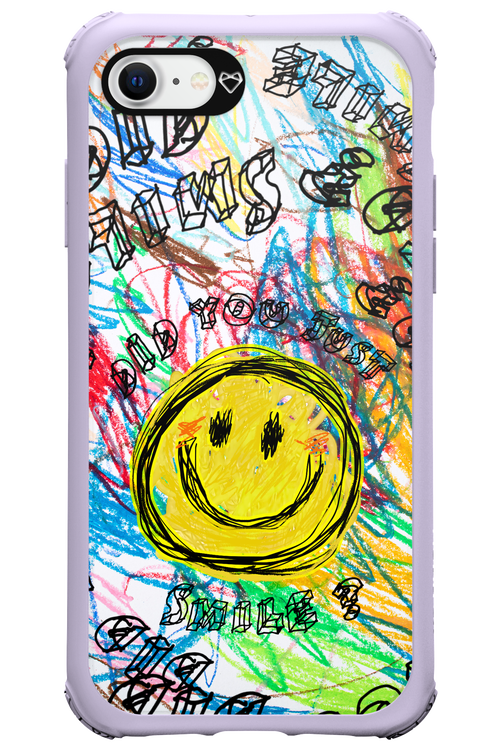 Crayon Smiley Colorful - Apple iPhone 7