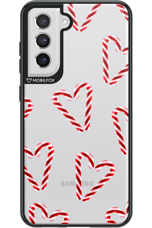 Candy Cane Hearts - Samsung Galaxy S21 FE