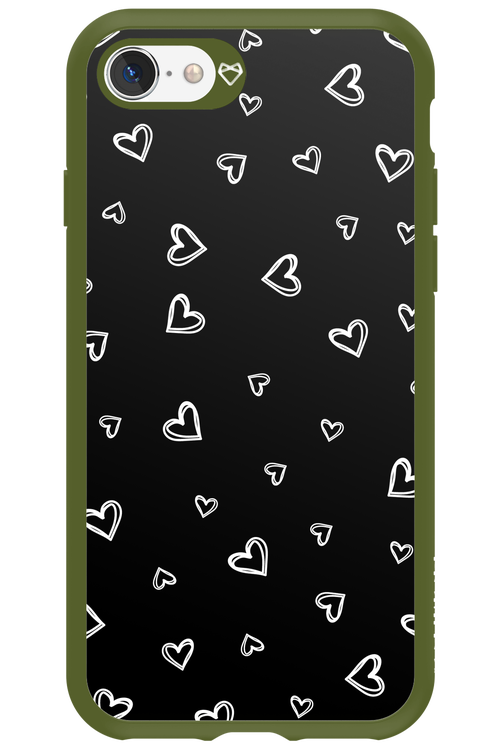 Monochrome Hearts 2.0 - Apple iPhone 8