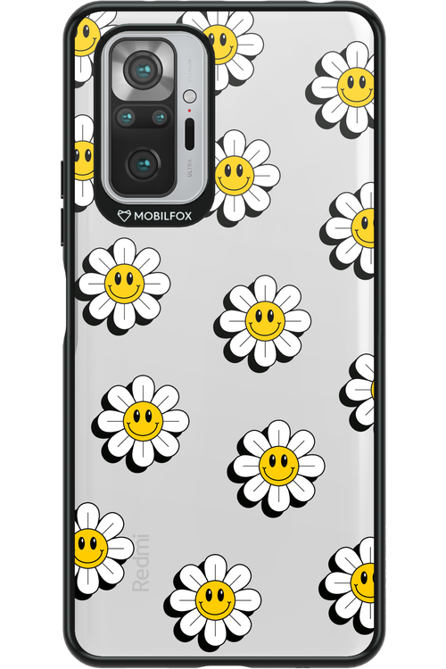 Smiley Flowers Transparent - Xiaomi Redmi Note 10S