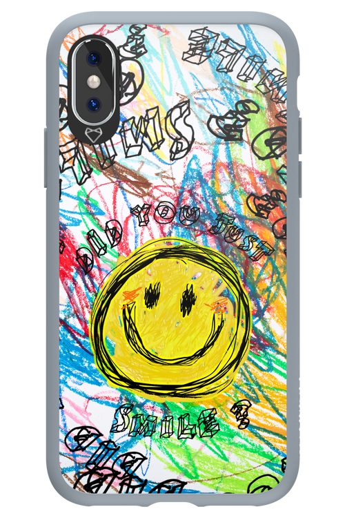 Crayon Smiley Colorful - Apple iPhone XS