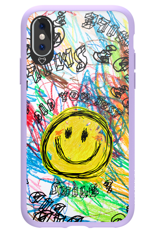 Crayon Smiley Colorful - Apple iPhone X