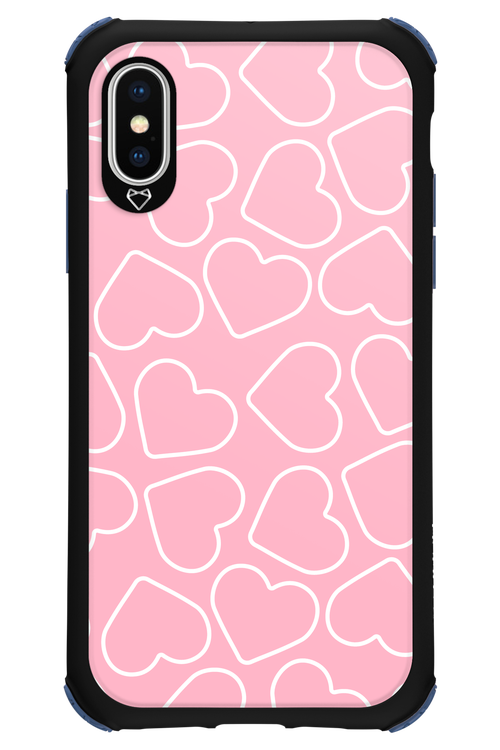 Line Heart Pink - Apple iPhone X