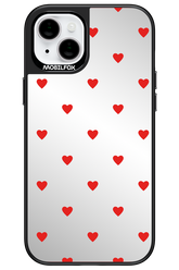 Mini Hearts Red Mirror - Apple iPhone 15 Plus