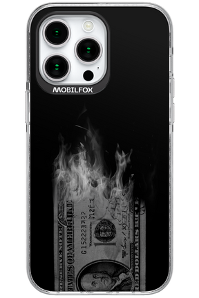 Money Burn B&W - Apple iPhone 15 Pro Max