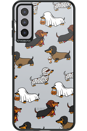 Scary Dachshund (Transparent) - Samsung Galaxy S21+