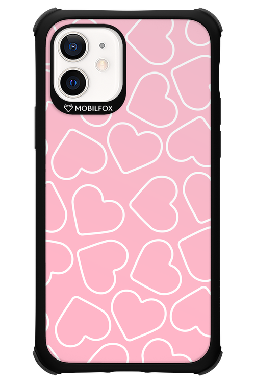 Line Heart Pink - Apple iPhone 12