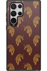Burgundy Leopard Pattern - Samsung Galaxy S22 Ultra
