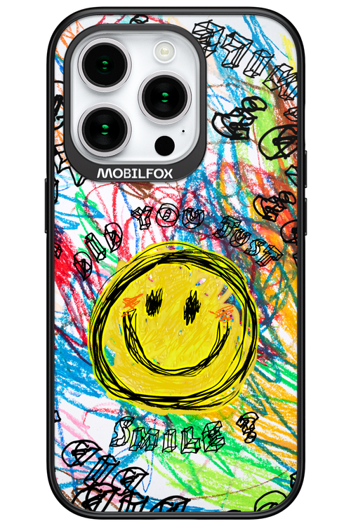 Crayon Smiley Colorful - Apple iPhone 15 Pro