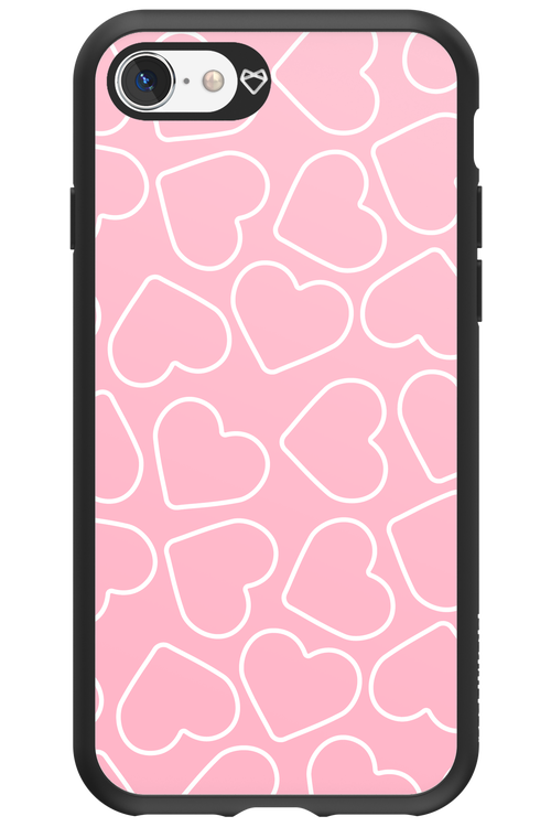 Line Heart Pink - Apple iPhone 8