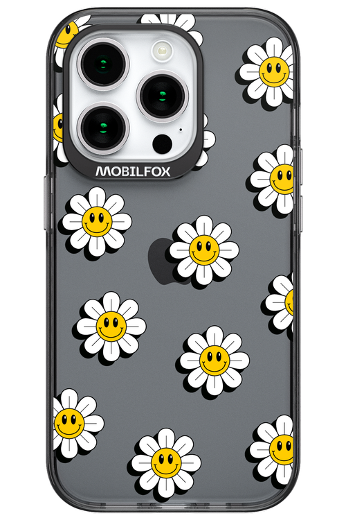 Smiley Flowers Transparent - Apple iPhone 15 Pro