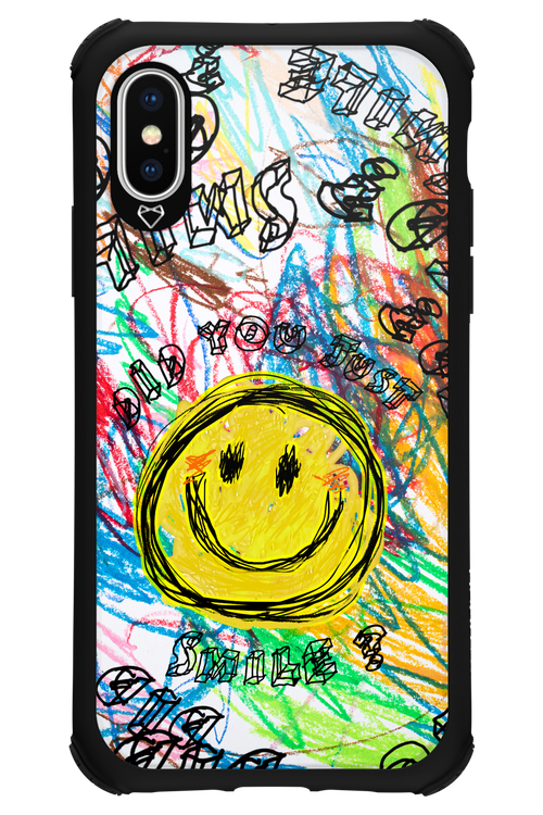 Crayon Smiley Colorful - Apple iPhone X