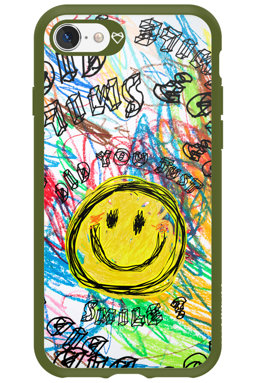 Crayon Smiley Colorful - Apple iPhone 8